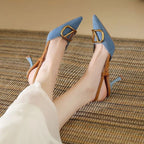 Damen Slingpumps mit zarter Riemchenform