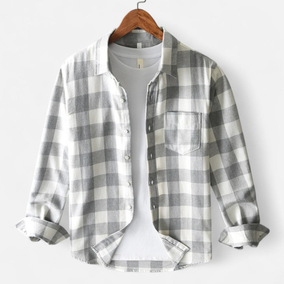 Kariertes Flanellhemd mit Langarm