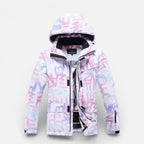 Women's ski suit with hooded jacket and ski pants