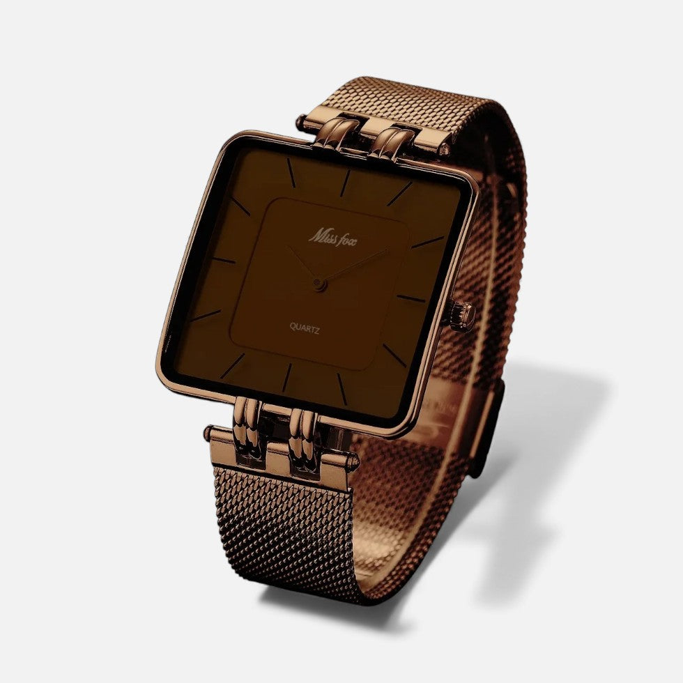 Unisex Armbanduhr mit quadratischem Gehäuse