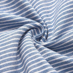 Midikleid Gestreift Rundhals Kurzarm Knopfleiste