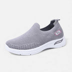 Women's slip-on shoes with breathable knit upper