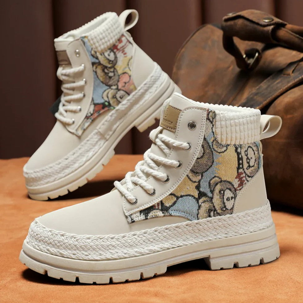 Herren Schnürstiefel mit Textilakzenten