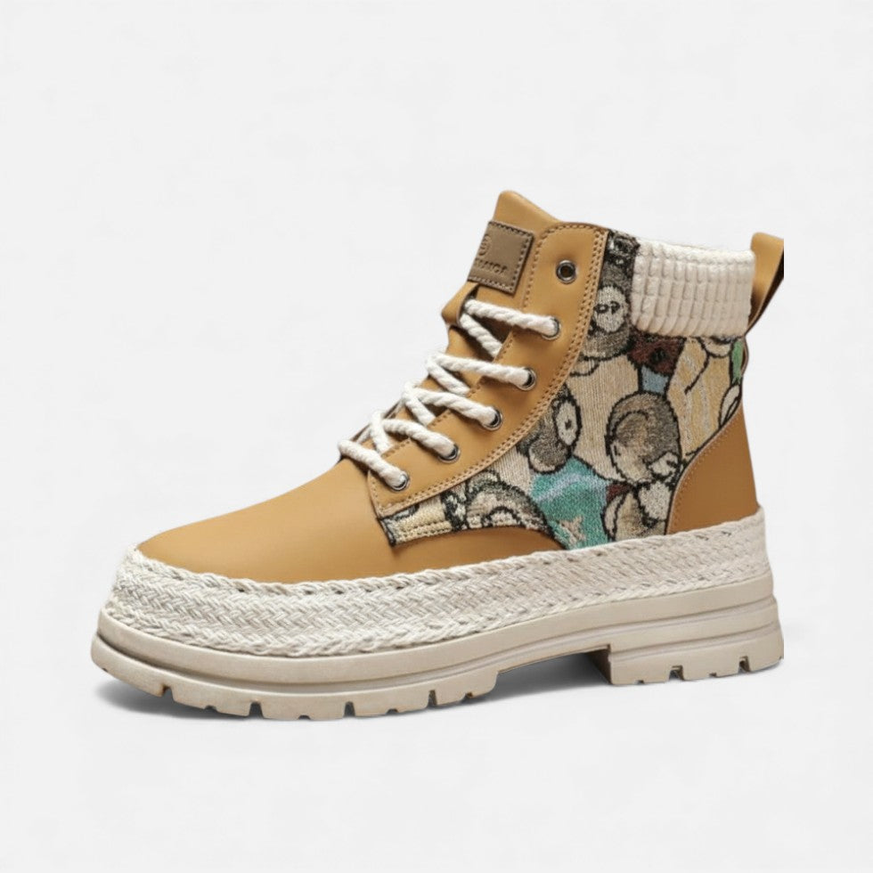 Herren Schnürstiefel mit Textilakzenten