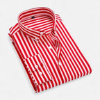 Herren Slim Fit Langarmhemd mit Streifenmuster