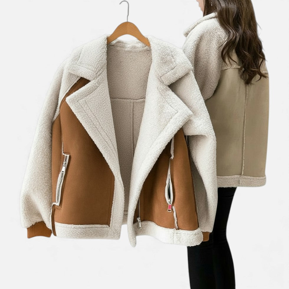 Damen Teddyjacke im kuscheligen Materialmix