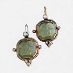 Vintage Ohrringe Damen mit facettiertem Glasstein