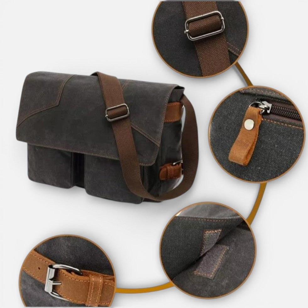 Umhängetasche mit Überschlag und Laptopfach