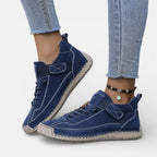 Ortopædiske damesneakers med velcro og snørebånd
