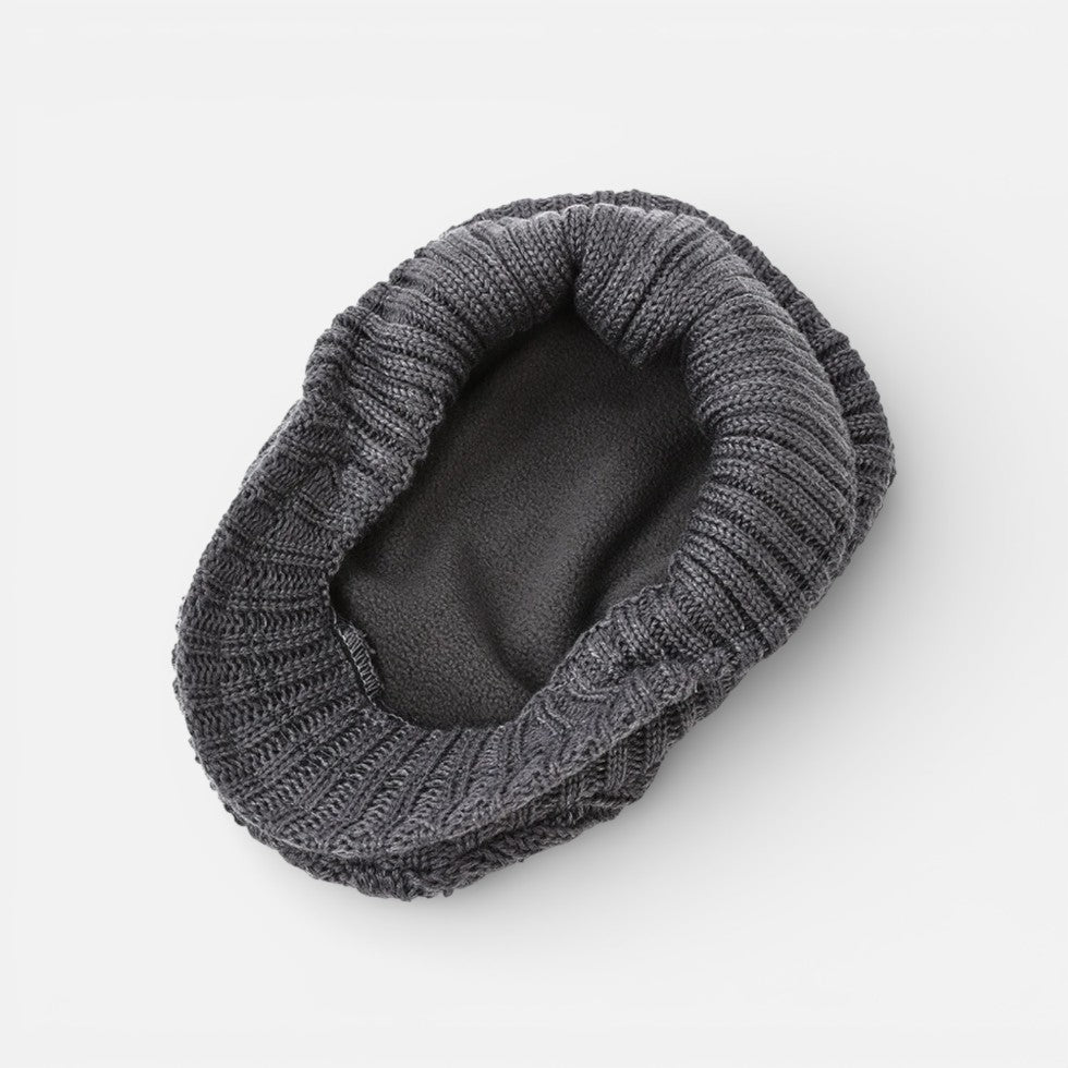 Herren Strick Schirmmütze mit Zopfmuster