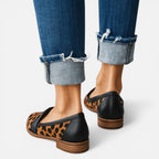 Loafers til damer med spids form og flad hæl