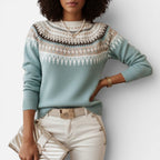 Damen Strickpullover mit dekorativem Muster