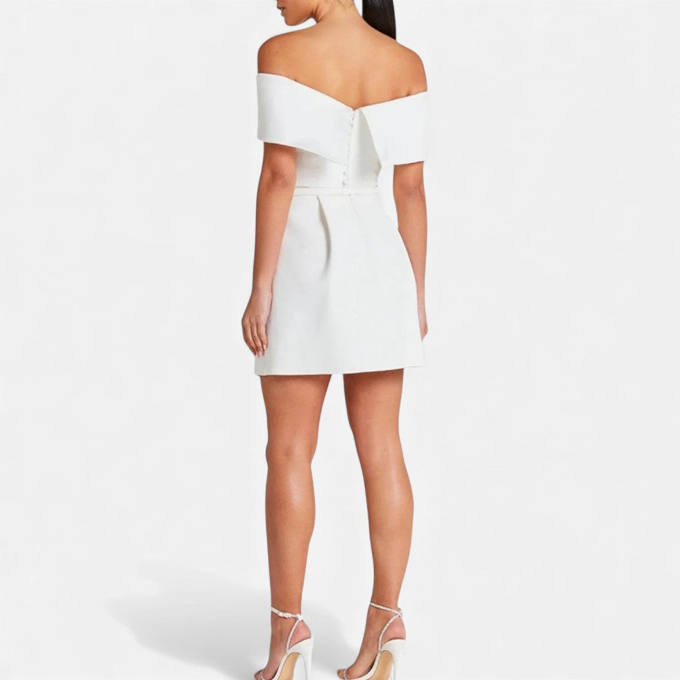 Schulterfreies Cocktailkleid Damen mit elegantem Faltendetail