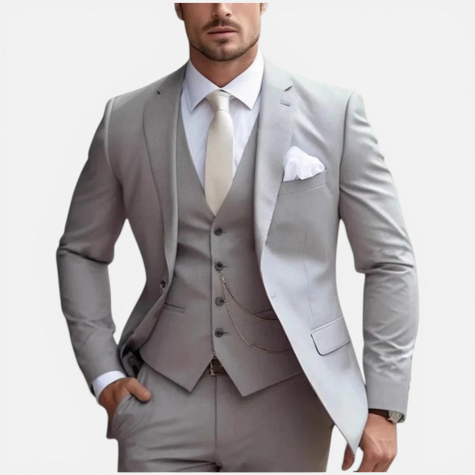 Herresæt med vest og slim fit-snit