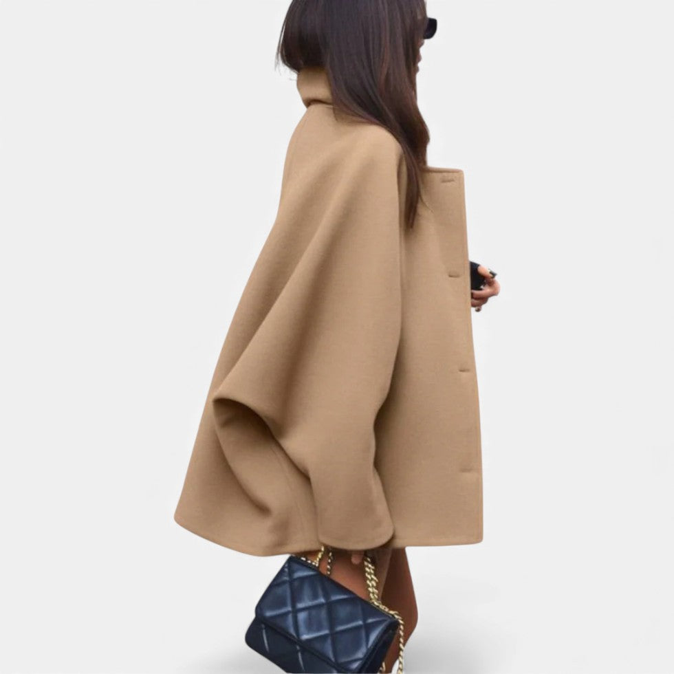 Women's Oversize Wool Coat with Loose Silhouette