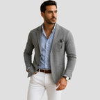 Herreblazer i old money-stil med reverskrave