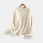 Damen Kaschmir Strickpullover mit weicher Flauschstruktur