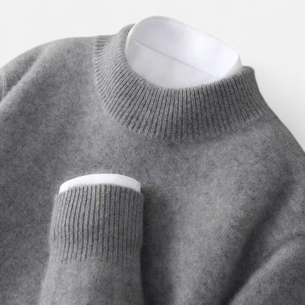 Cashmere wool sweater with crew neck