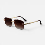 Sonnenbrille Eckig Metall Randlos Unifarben