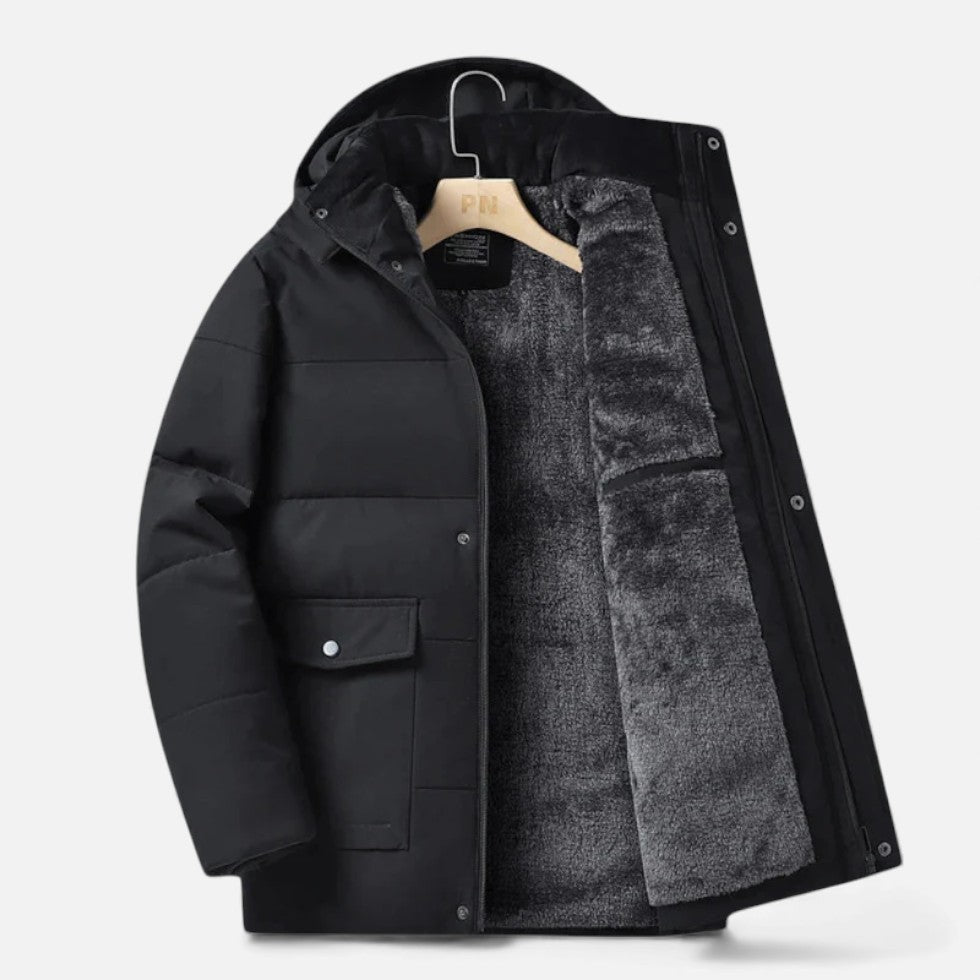 Gefütterte Winterjacke mit Kapuze Herren