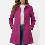 Damen Mantel mit Knopfleiste und tailliertem Schnitt