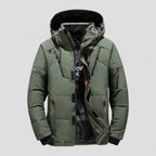 Padded winter jacket with hood for men