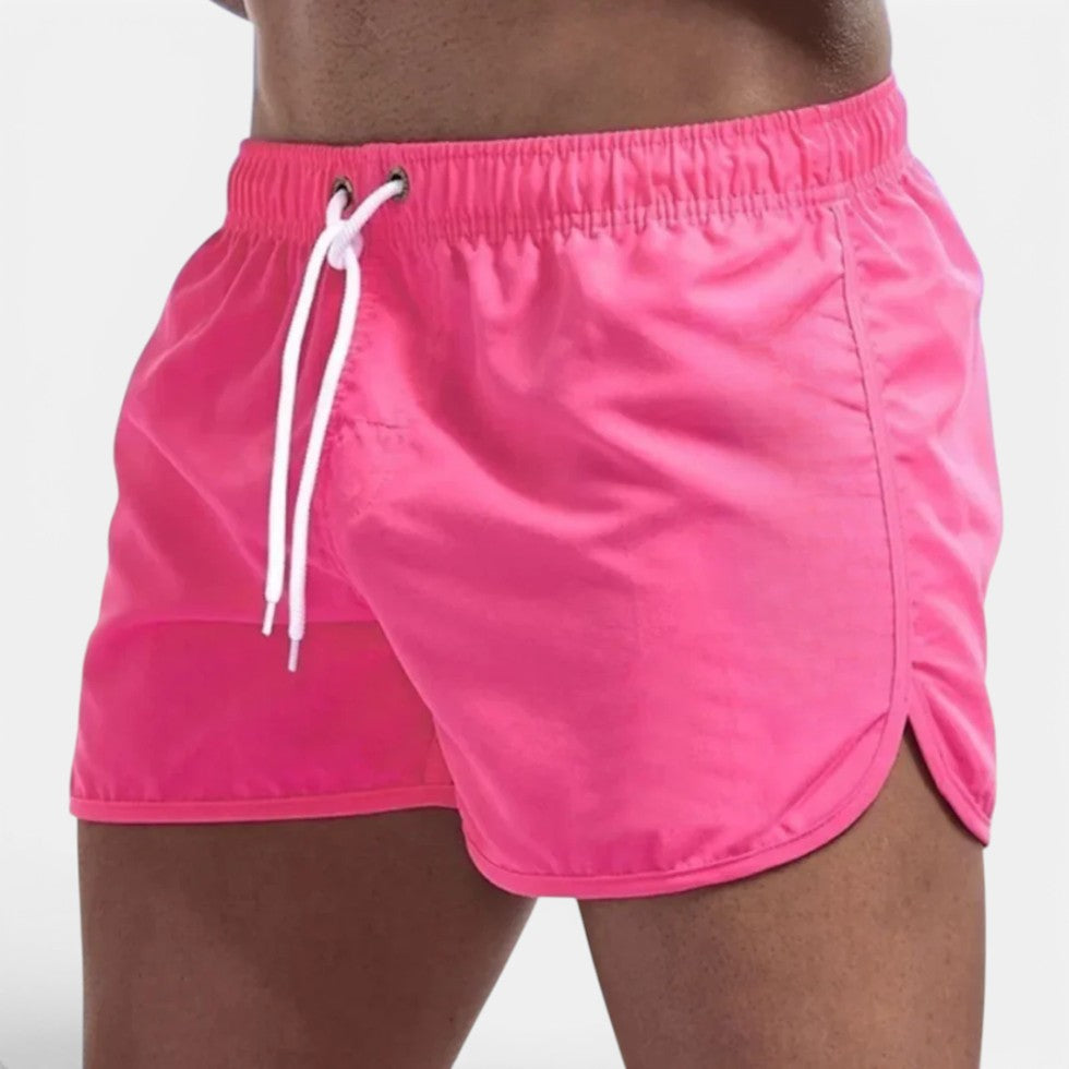 Badeshorts Kordelzug Kurz Geschnitten Uni