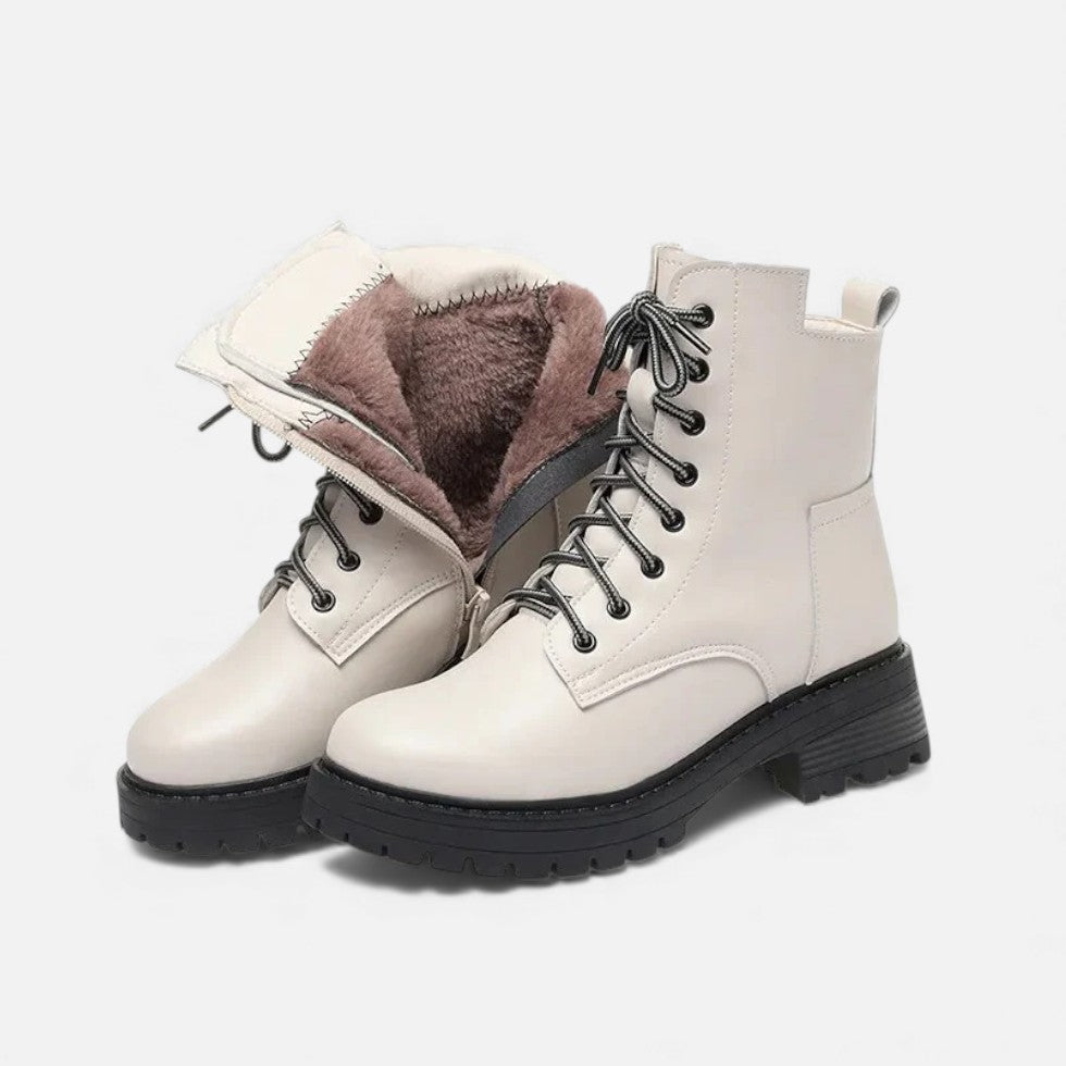 Lined Lace-up Ankle Boots for Women