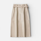 Damen Midirock in Lederoptik mit Gürtel und Taschen