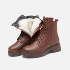 Lined Lace-up Ankle Boots for Women