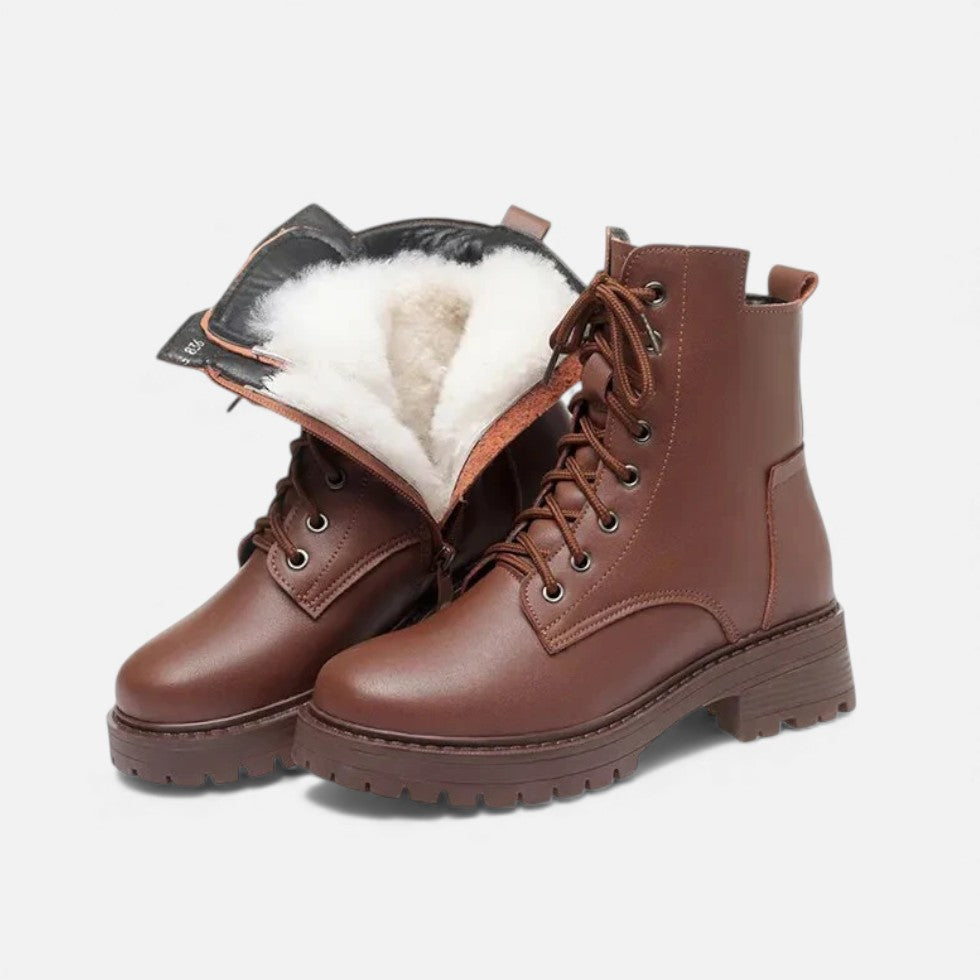 Lined Lace-up Ankle Boots for Women