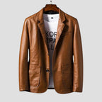 Classic faux leather blazer for men