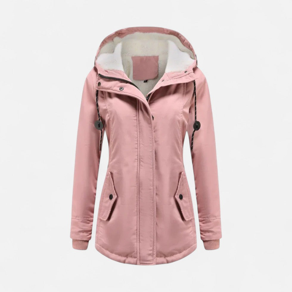 Damen Winterjacke mit Kapuze und Fleecefutter