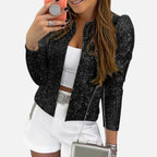 Glitzernde Damenjacke mit eleganter Passform