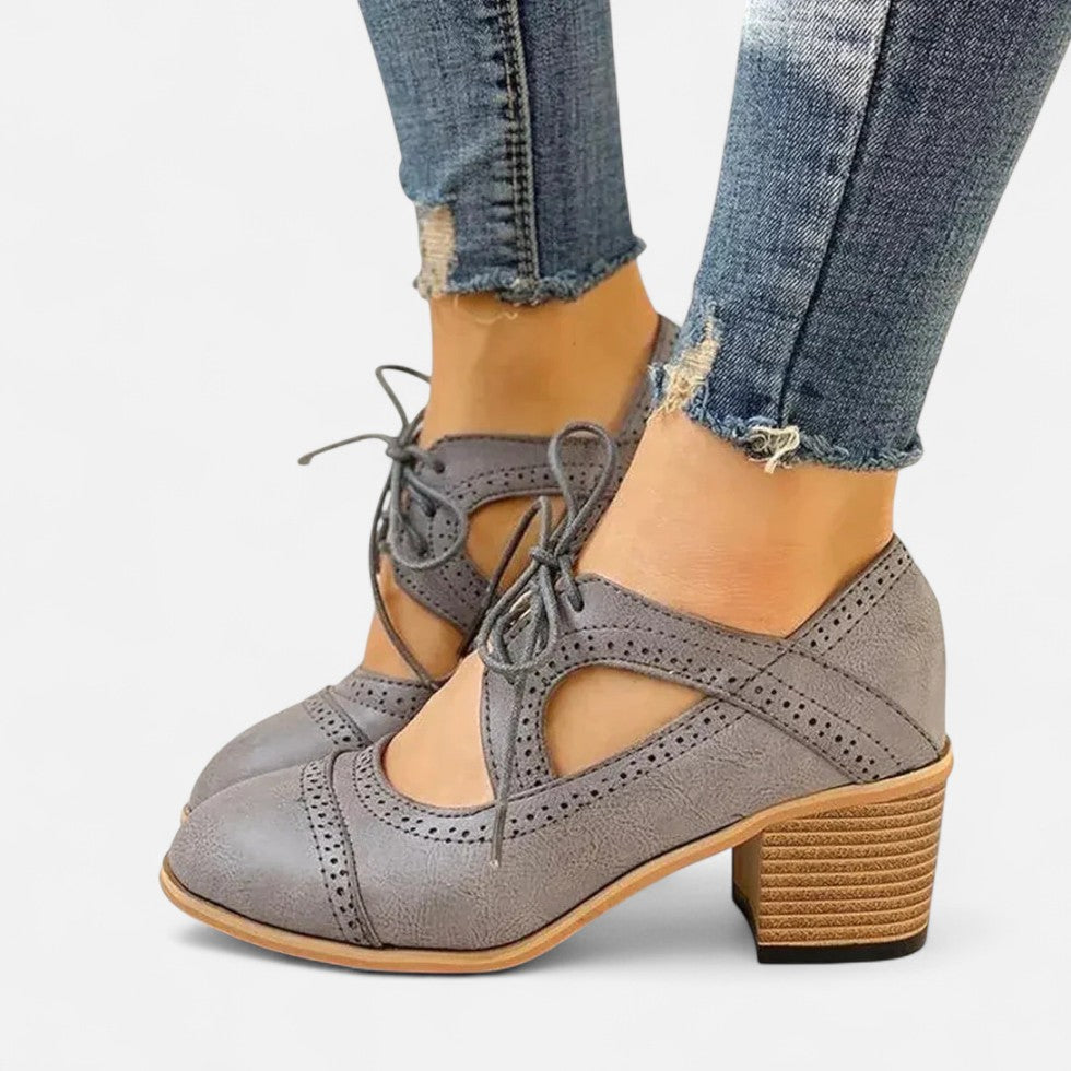 Damen Schnürpumps mit Blockabsatz