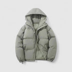 Men's winter parka with hood warm lined jacket made of cotton blend