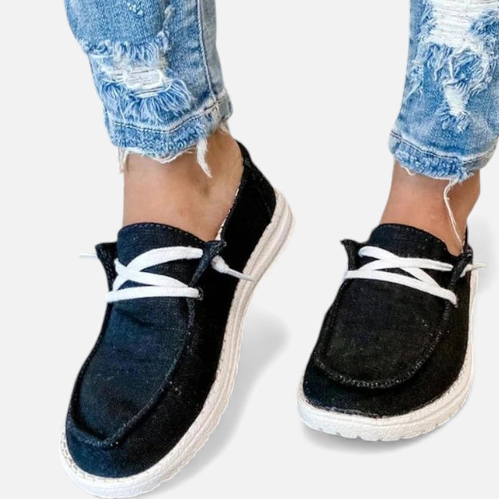 Leinenslipper Damen mit leichter Sohle