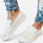 Leinenslipper Damen mit leichter Sohle