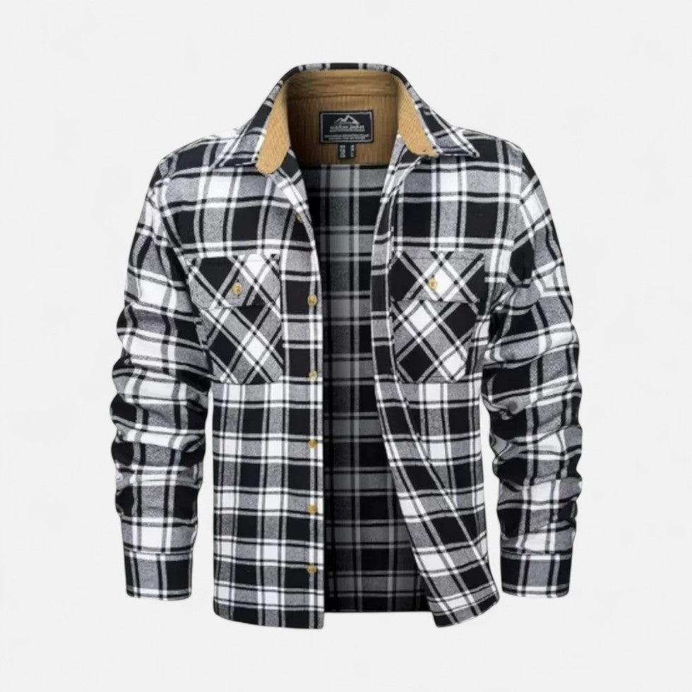 Herren Warmes Flanellhemd mit Karomuster