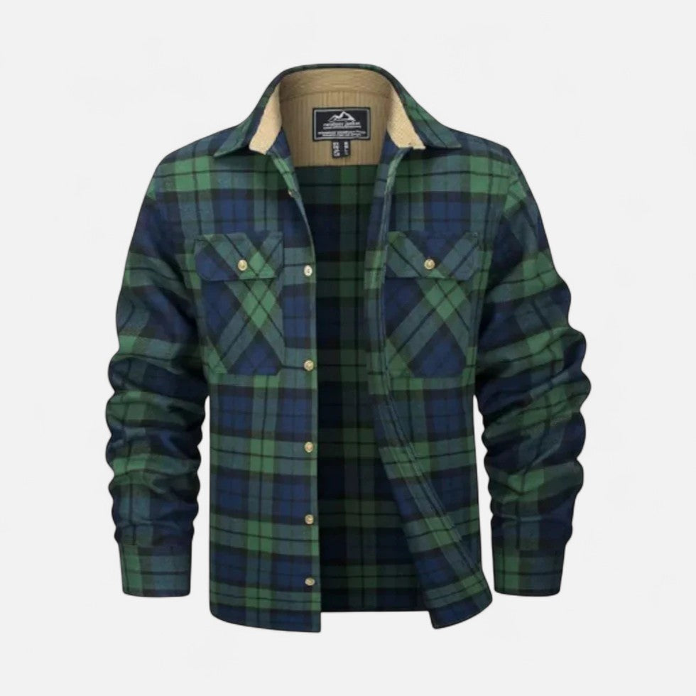 Herren Warmes Flanellhemd mit Karomuster