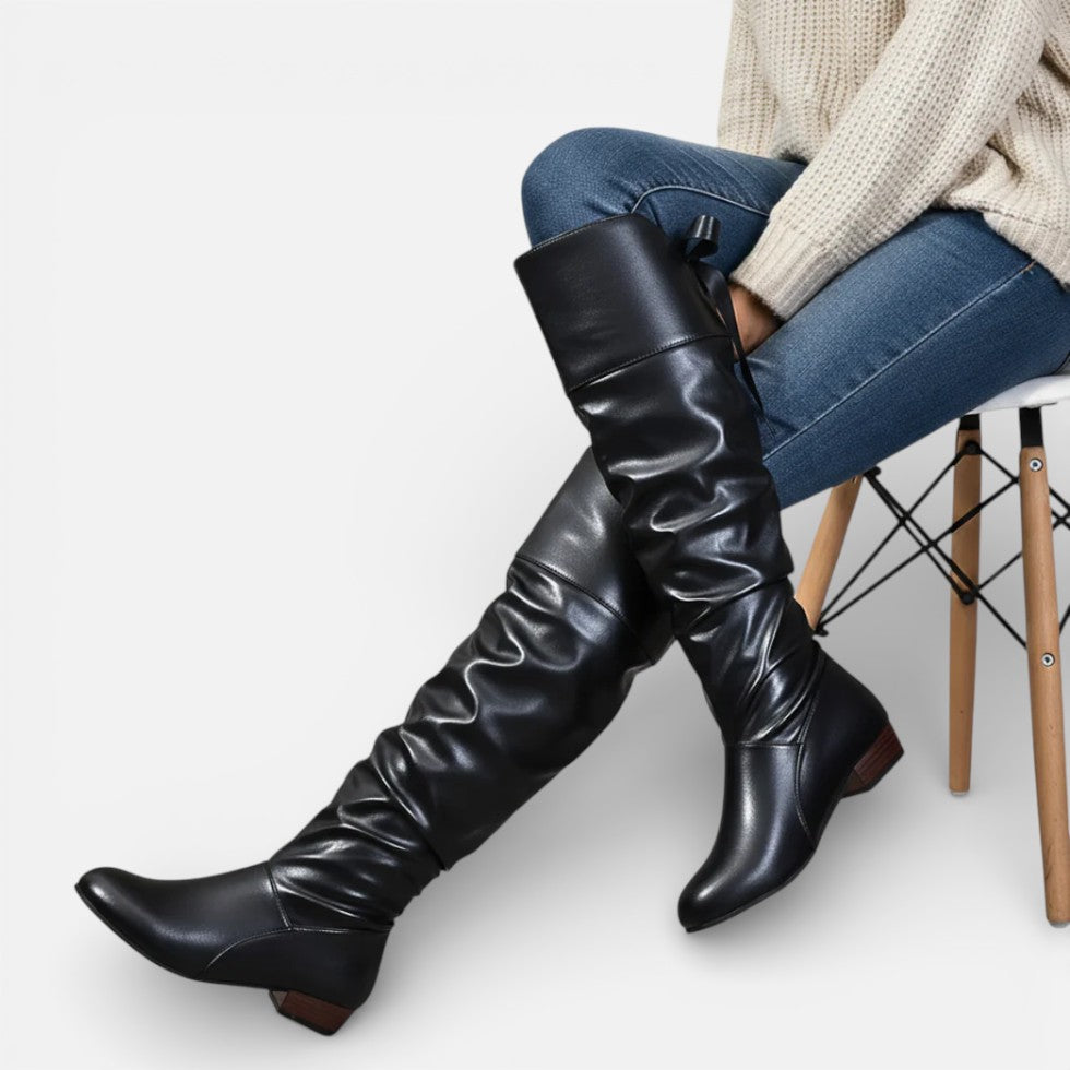Women's Over-the-Knee Boots with Block Heel