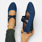 Orthopedic Women's Ballerinas with Cross Straps and Wedge Sole