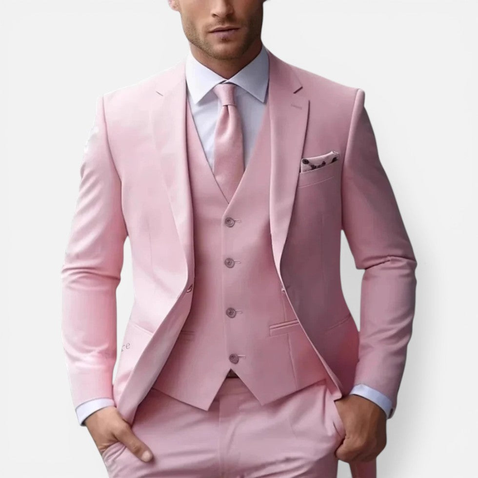 Herresæt med vest og slim fit-snit
