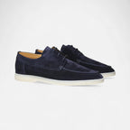 Suede lace-up shoes with contrast sole
