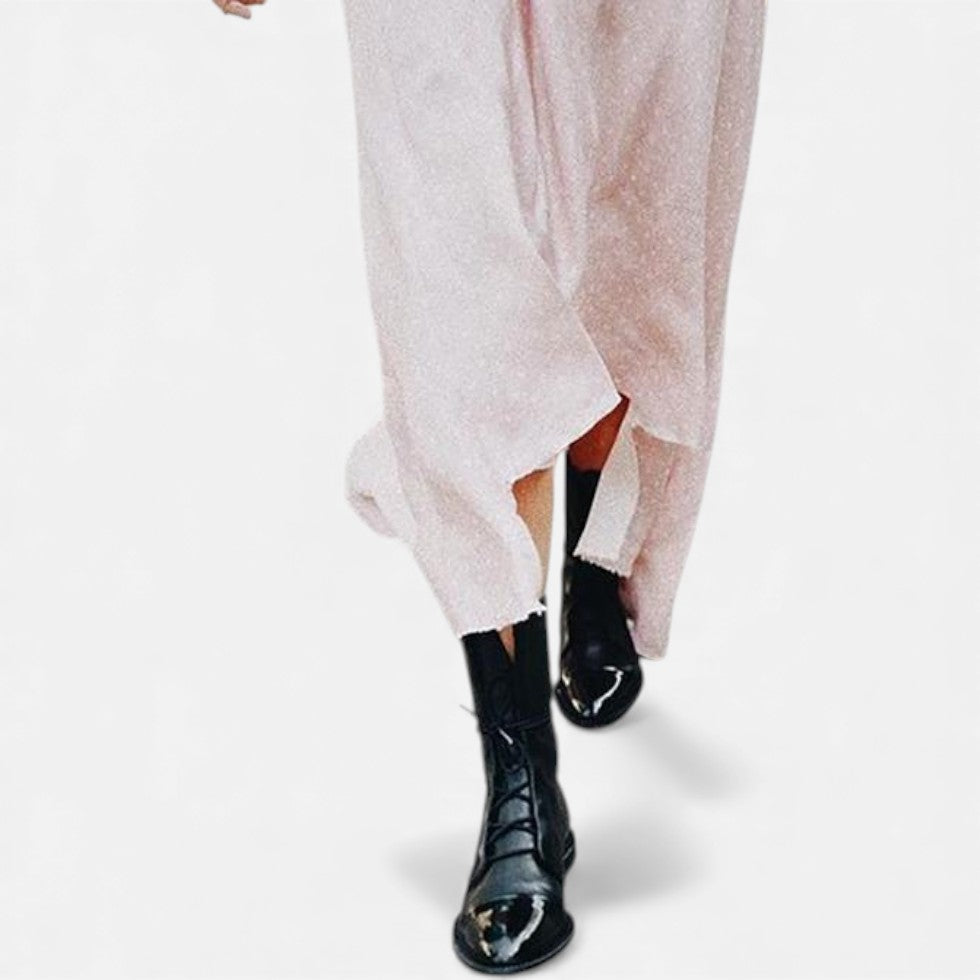 Damen Leder Stiefeletten mit Schnürung