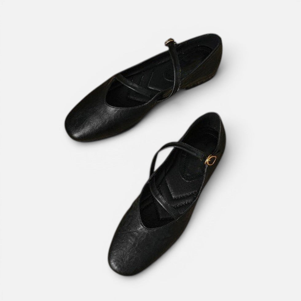 Orthopädische Ballerinas Riemchen Rundspitze