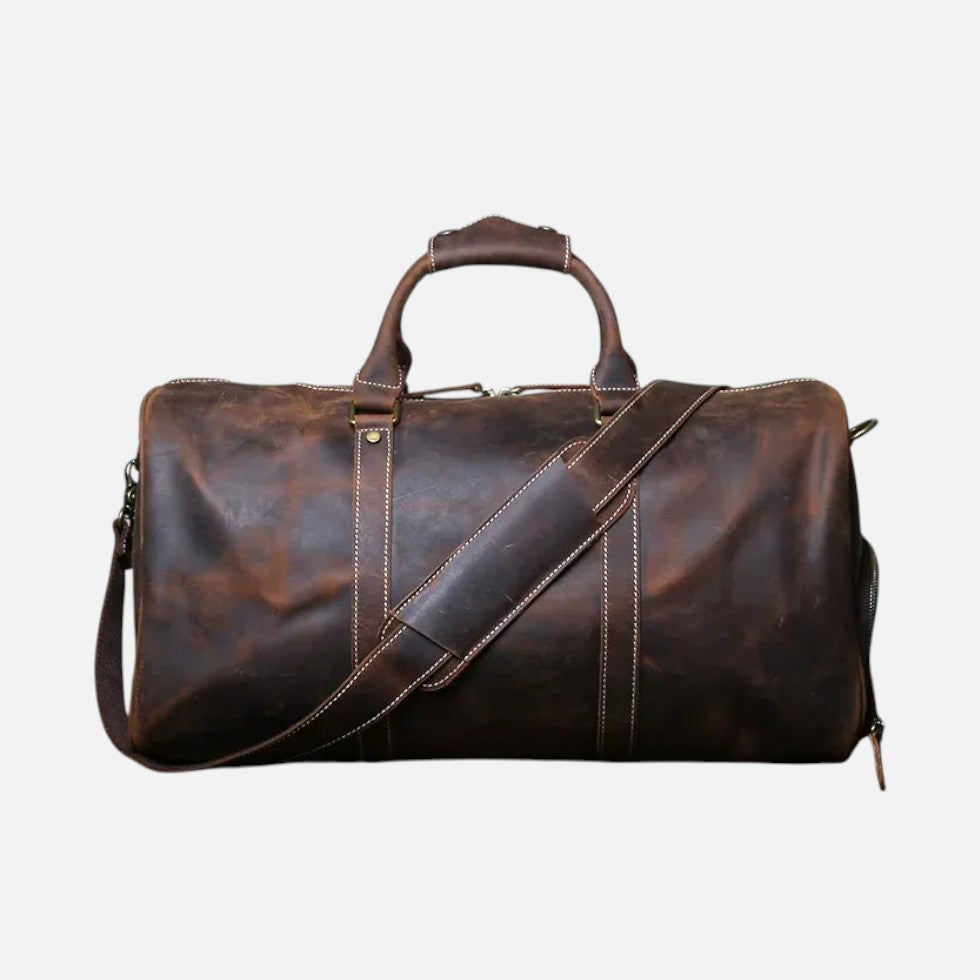 Men's leather travel bag
