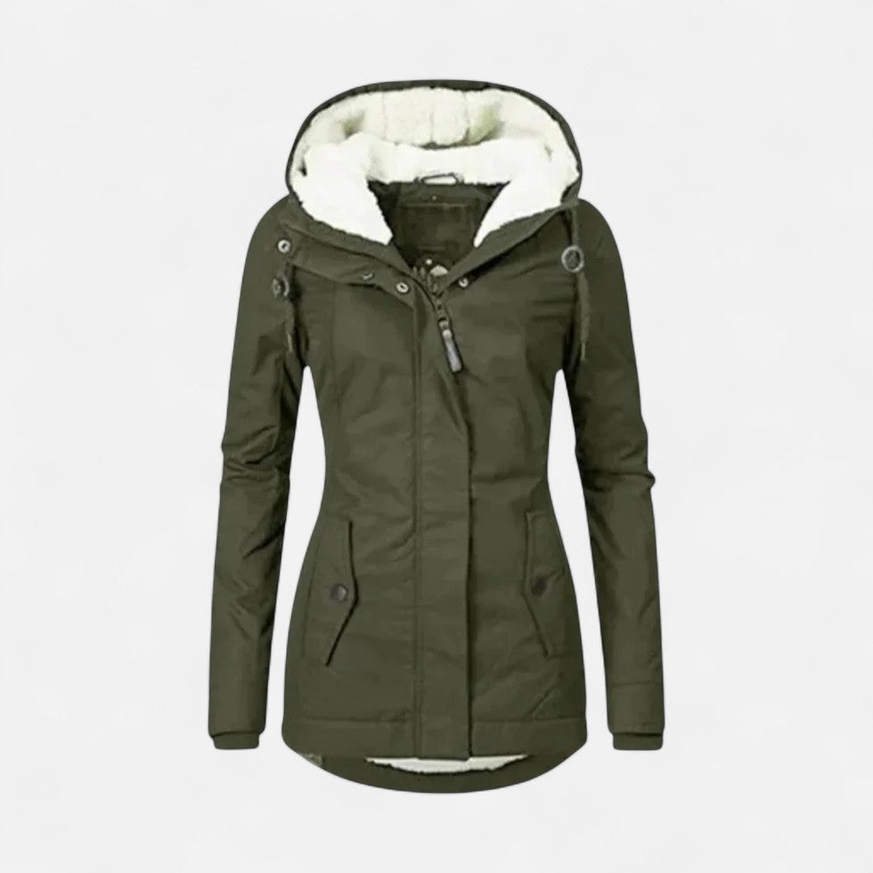 Damen Winterjacke mit Kapuze und Fleecefutter