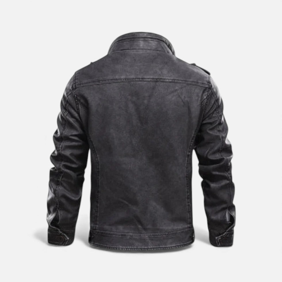 Herren Kunstlederjacke mit modernem Schnitt