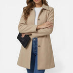 Damen Mantel mit Knopfleiste und tailliertem Schnitt